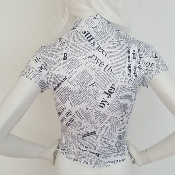 Y2k news print graphic top - Picture 4 of 6